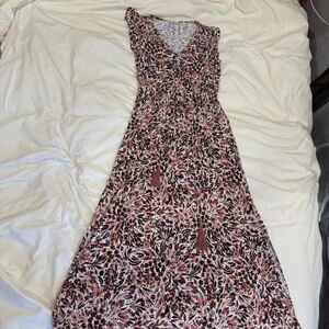 Floral Pink, burgundy, tan and blue Women's Dress